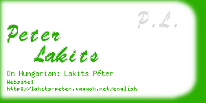 peter lakits business card